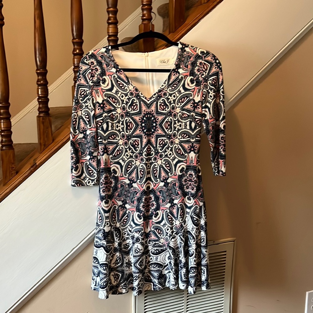 Eliza J Paisley Print Mini Dress 3/4 Sleeve